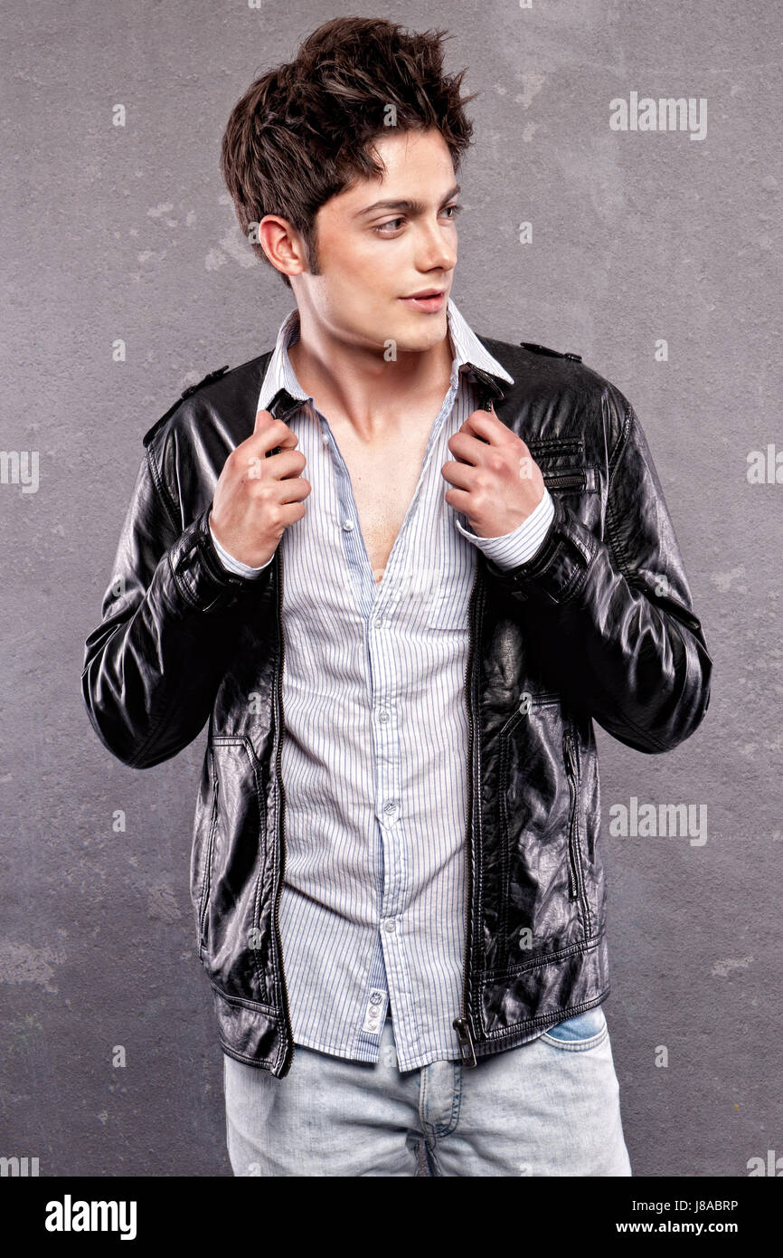 fashion shot of a young man Stock Photo - Alamy