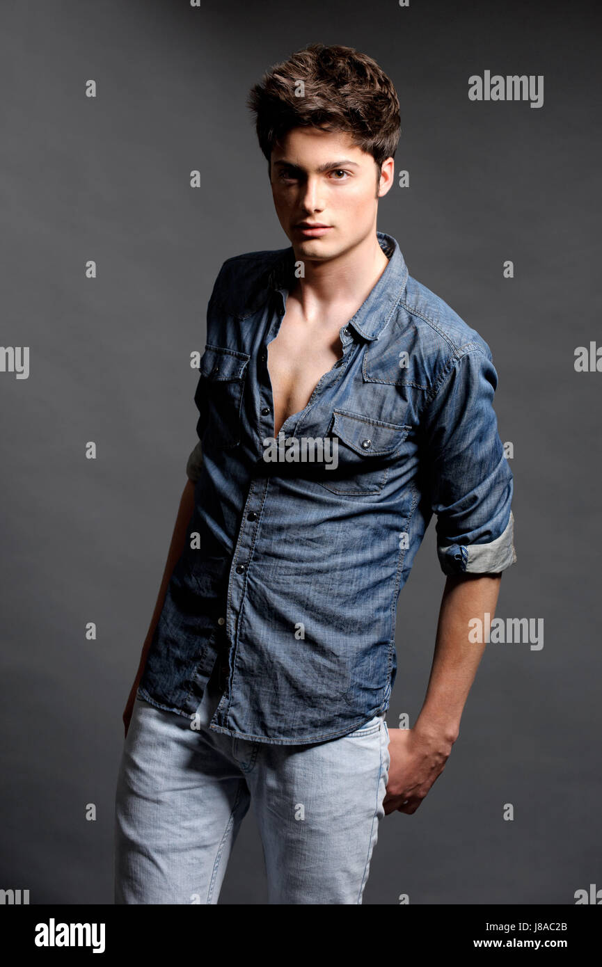 fashion shot of a young man Stock Photo - Alamy
