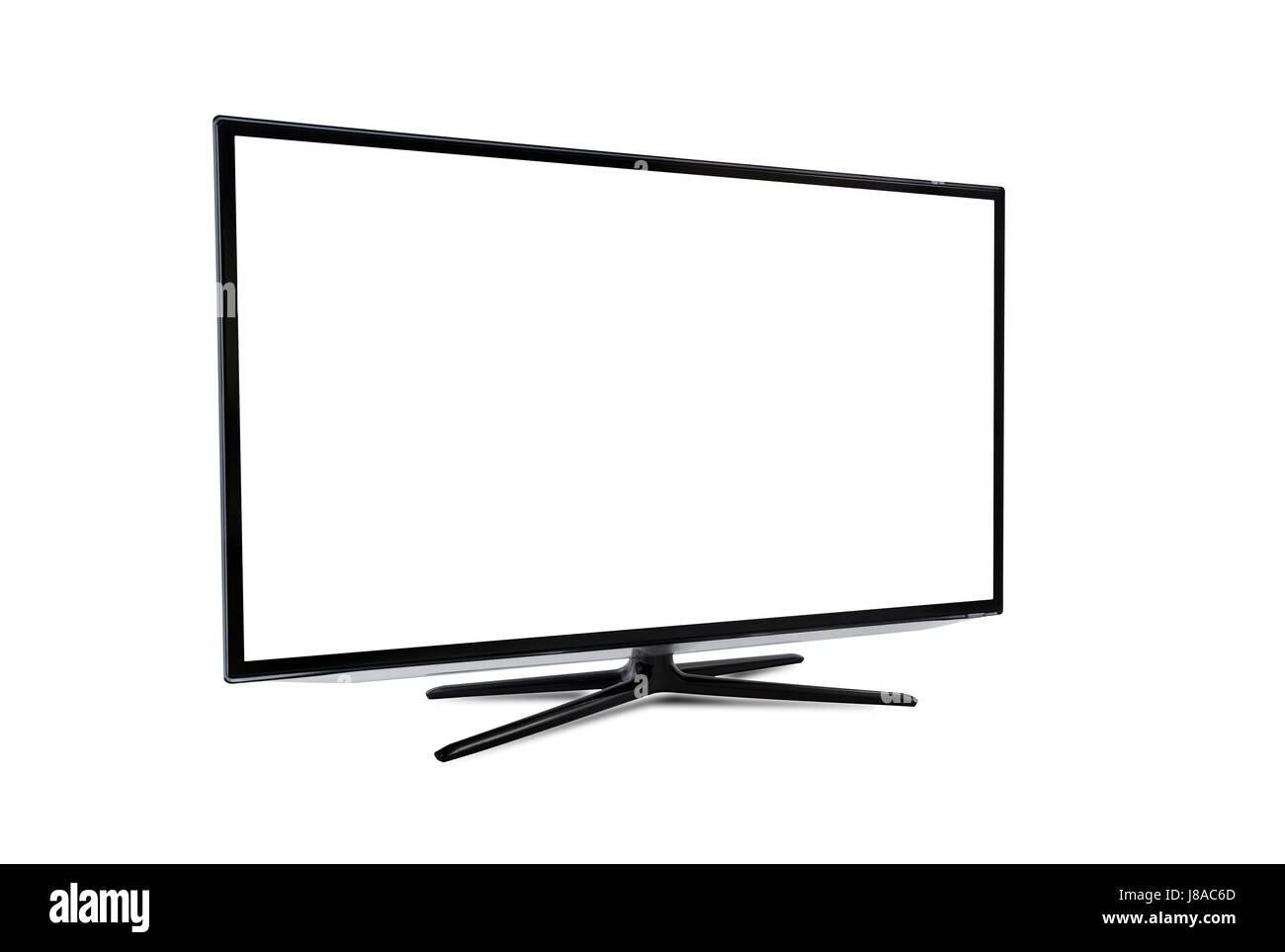 Smart TV with blank screen isolated on white background Stock Photo - Alamy