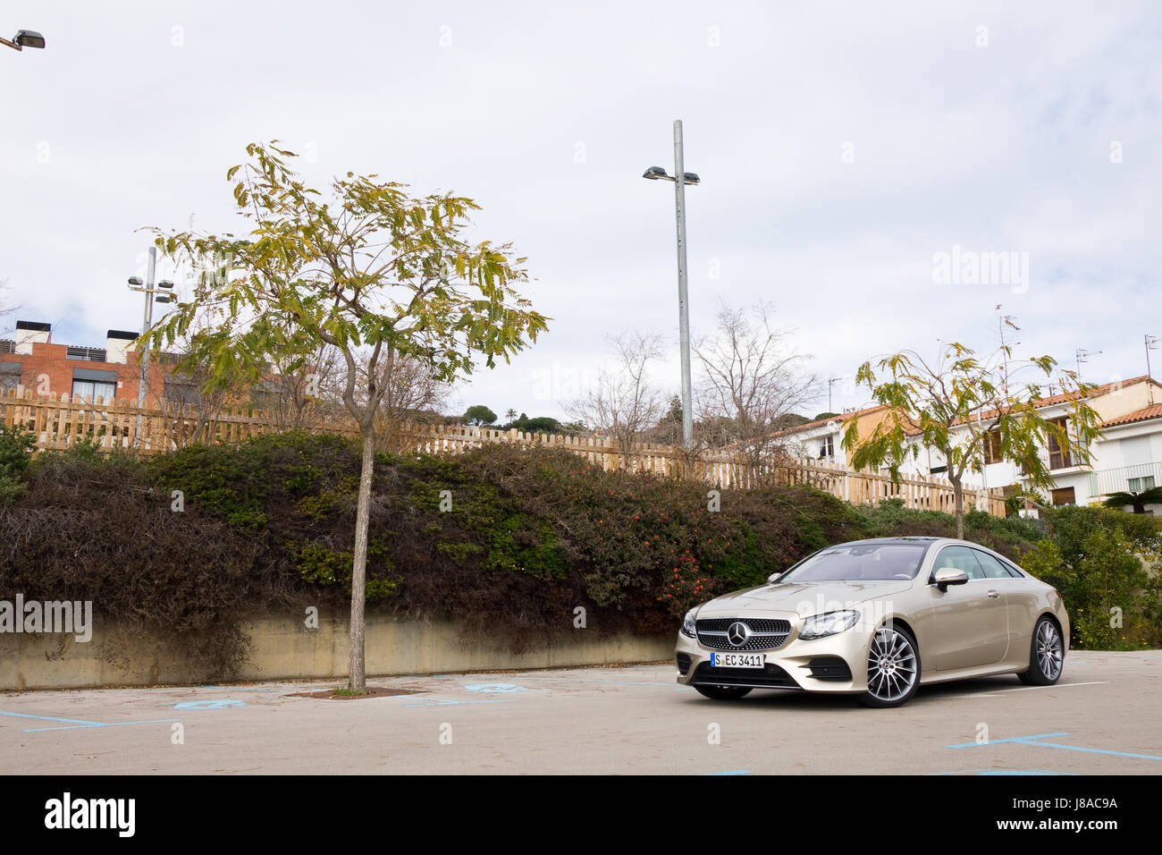 Barcelona, Spain May 23, 2017 : Mercedes-Benz E-Class Coupe 2017 Test Drive Day May 23 2017 in Barcelona. Stock Photo
