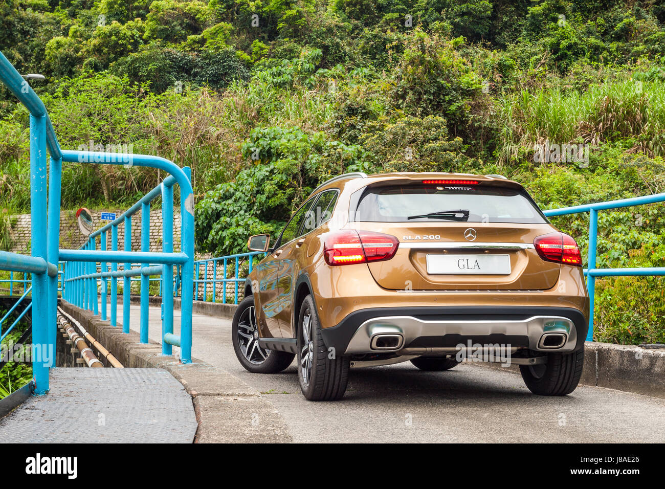 Hong Kong, China April 28, 2017 : Mercedes-Benz GLA 200 2017 Test Drive Day on April 28 2017 in Hong Kong. Stock Photo