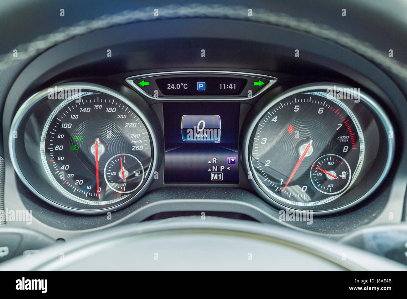 Hong Kong, China April 28, 2017 : Mercedes-Benz GLA 200 Dashboard on April 28 2017 in Hong Kong. Stock Photo