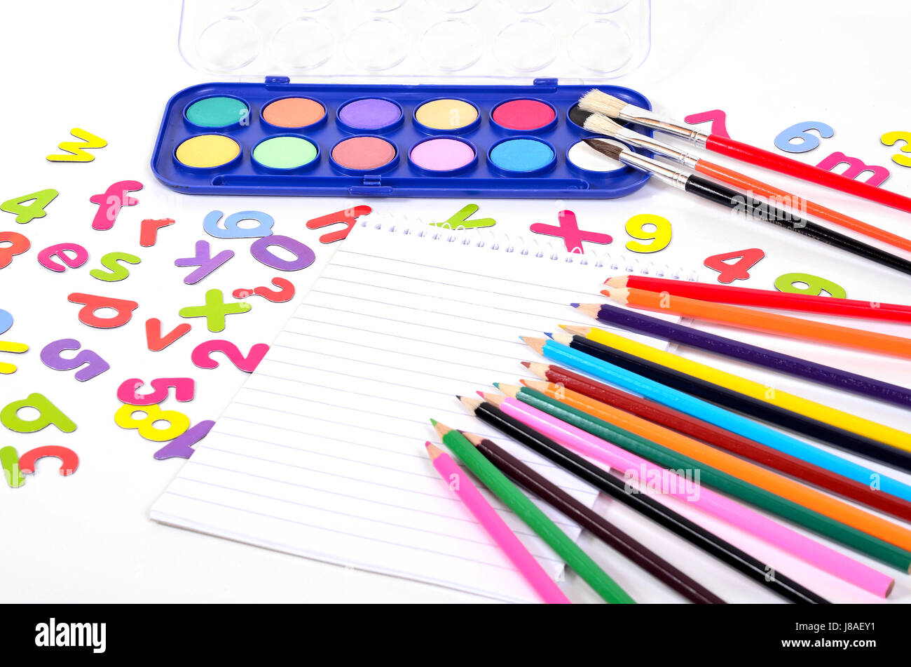 school pins letters numbers Stock Photo Alamy