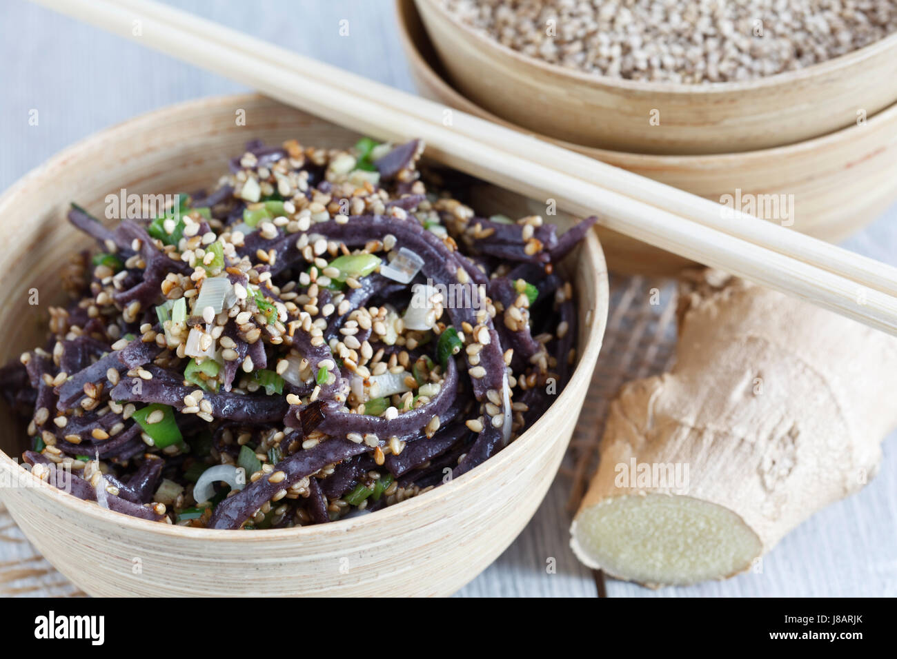 black rice noodles Stock Photo Alamy