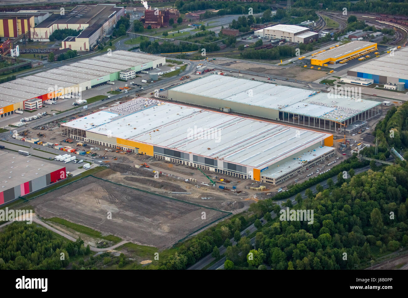 Amazon logistics, new building on the site of Westfalenhütte, internet trade, warehouse, distribution warehouse, Dortmund, Ruhr area, North Rhine-West Stock Photo