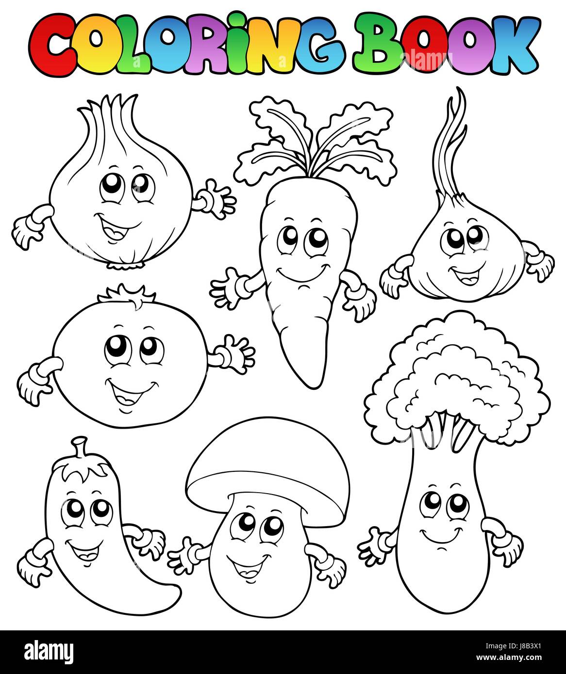 colour, vegetable, paint, painted, vegetables, colouring, nature, book, laugh, Stock Photo