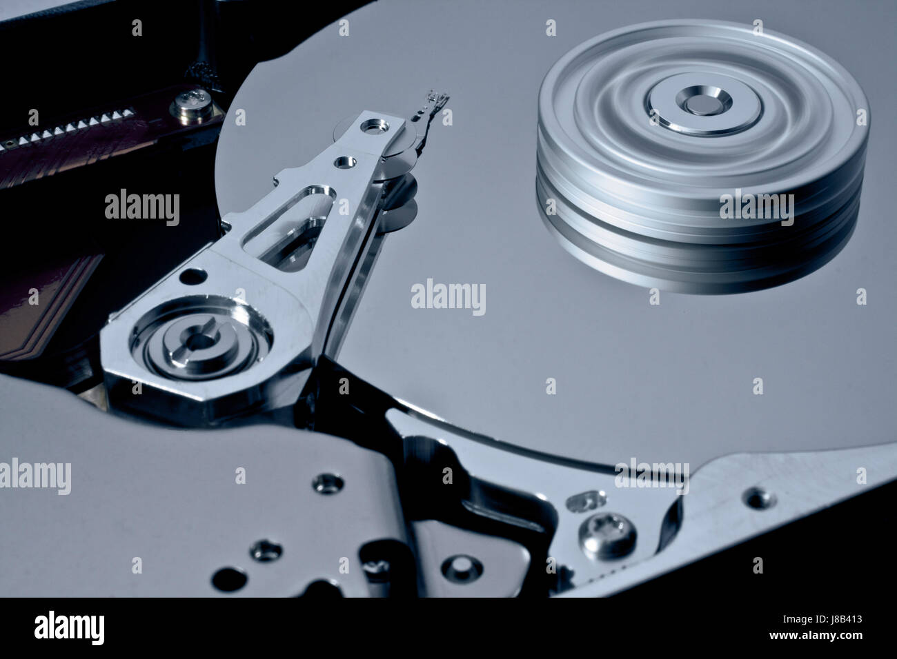 hard disk with rotating platter Stock Photo Alamy
