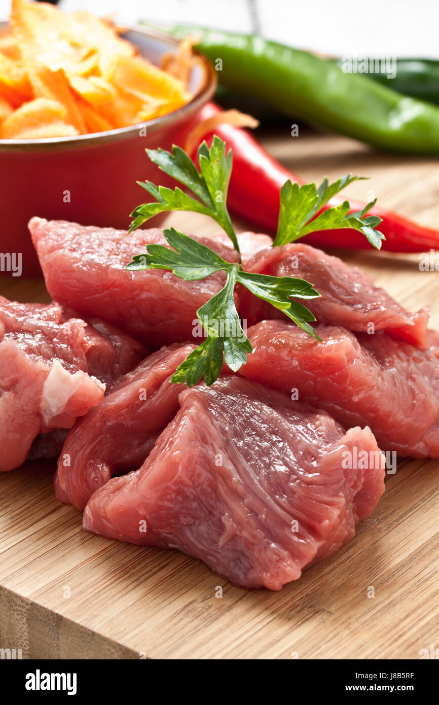 chopped, stew, meat, minced, hacked, food, aliment, raw, mince, butcher, stew, Stock Photo