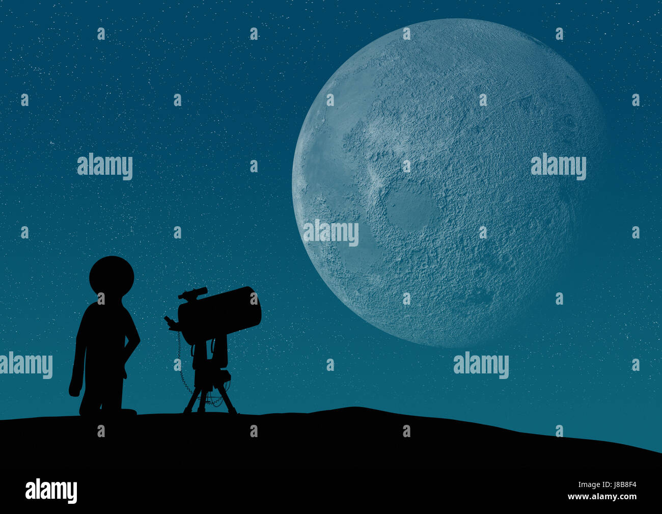 person, silhouette, telescope, astronomy, firmament, sky, star