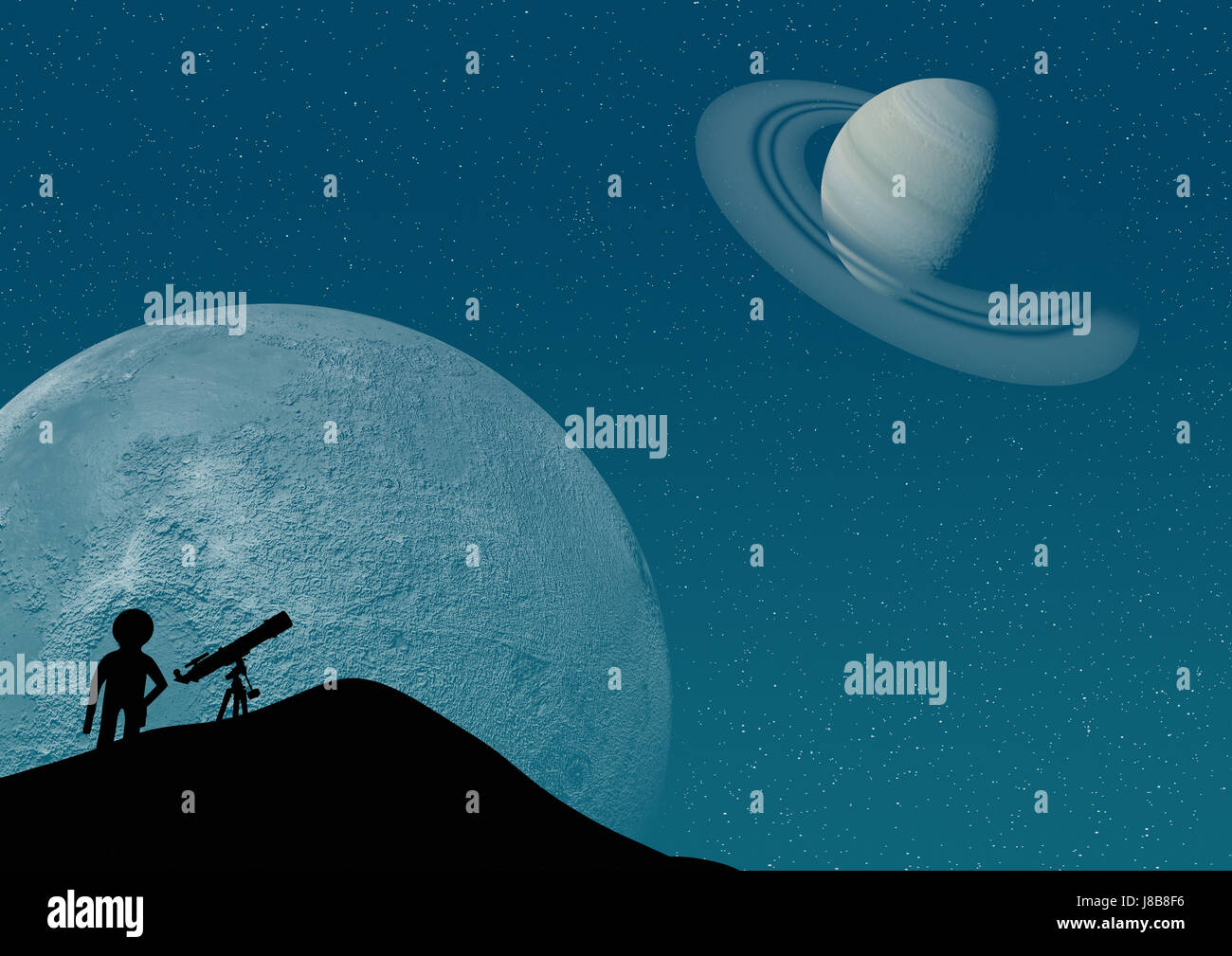 person, silhouette, telescope, astronomy, firmament, sky, star, heavenly body, Stock Photo