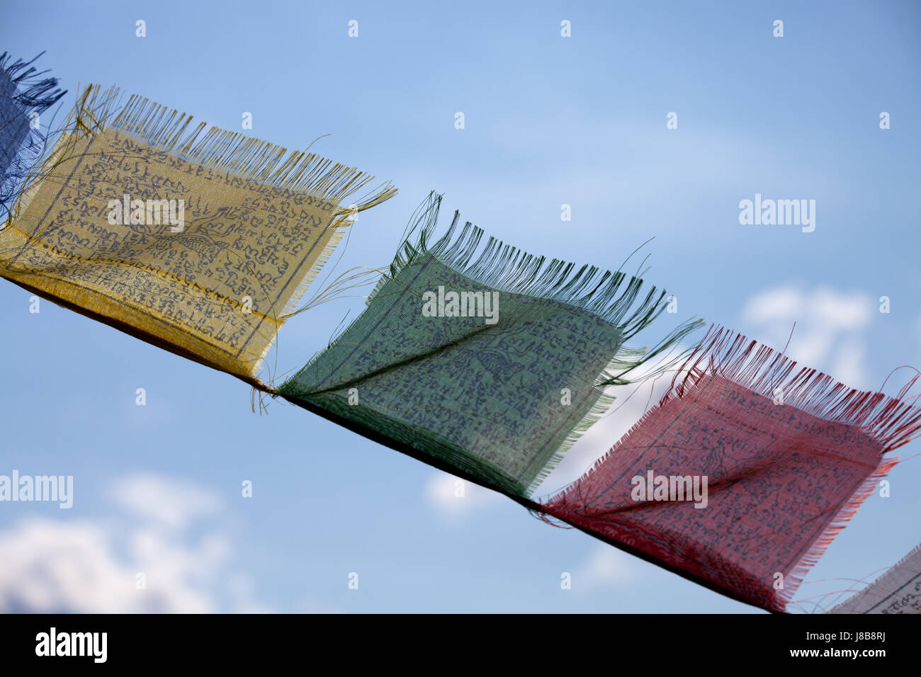 religion, flag, cloudy, tibet, tibetan, firmament, sky, blue, religion, Stock Photo