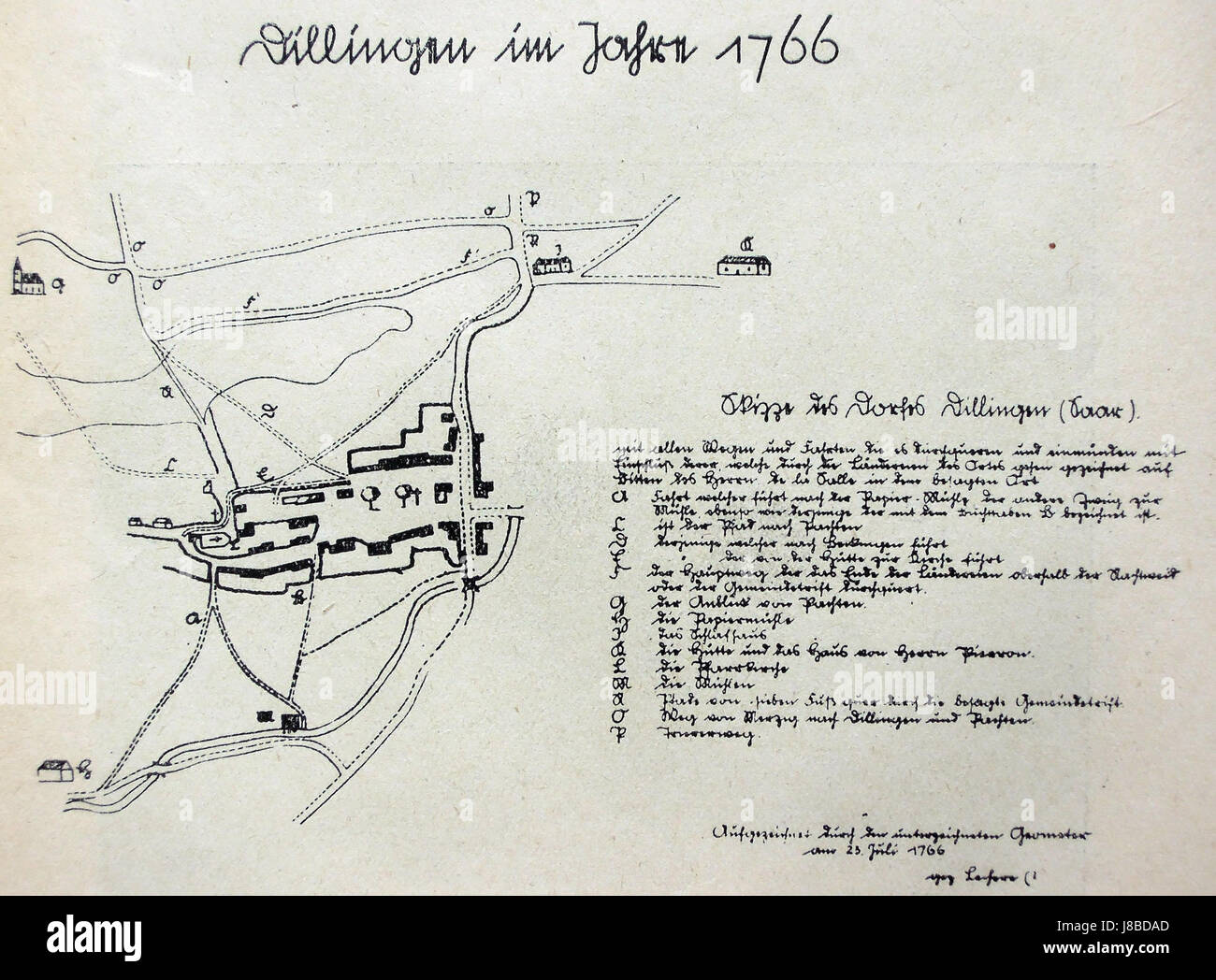 Dillingen Saar 1766 Stock Photo