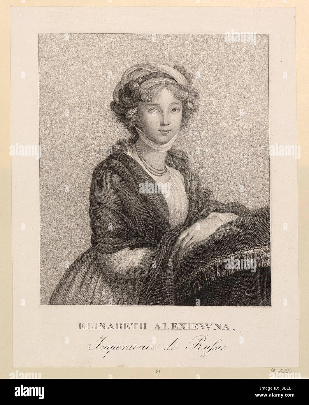 Elizabeth Alexeevna after Vigee Le Brun (engraving) Stock Photo