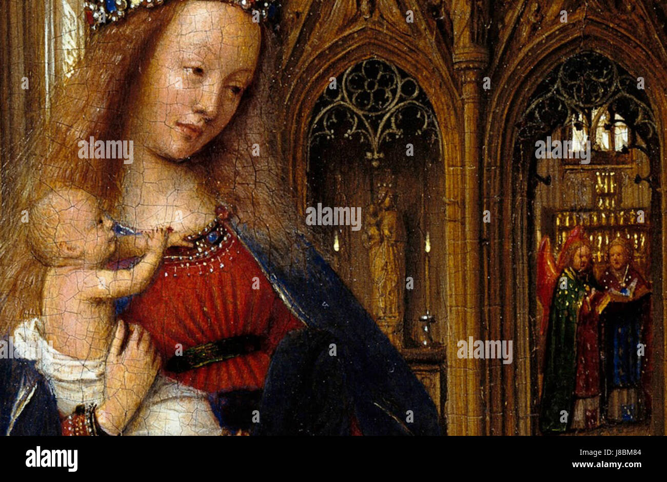 Jan van Eyck The Madonna in the Church Detail Stock Photo