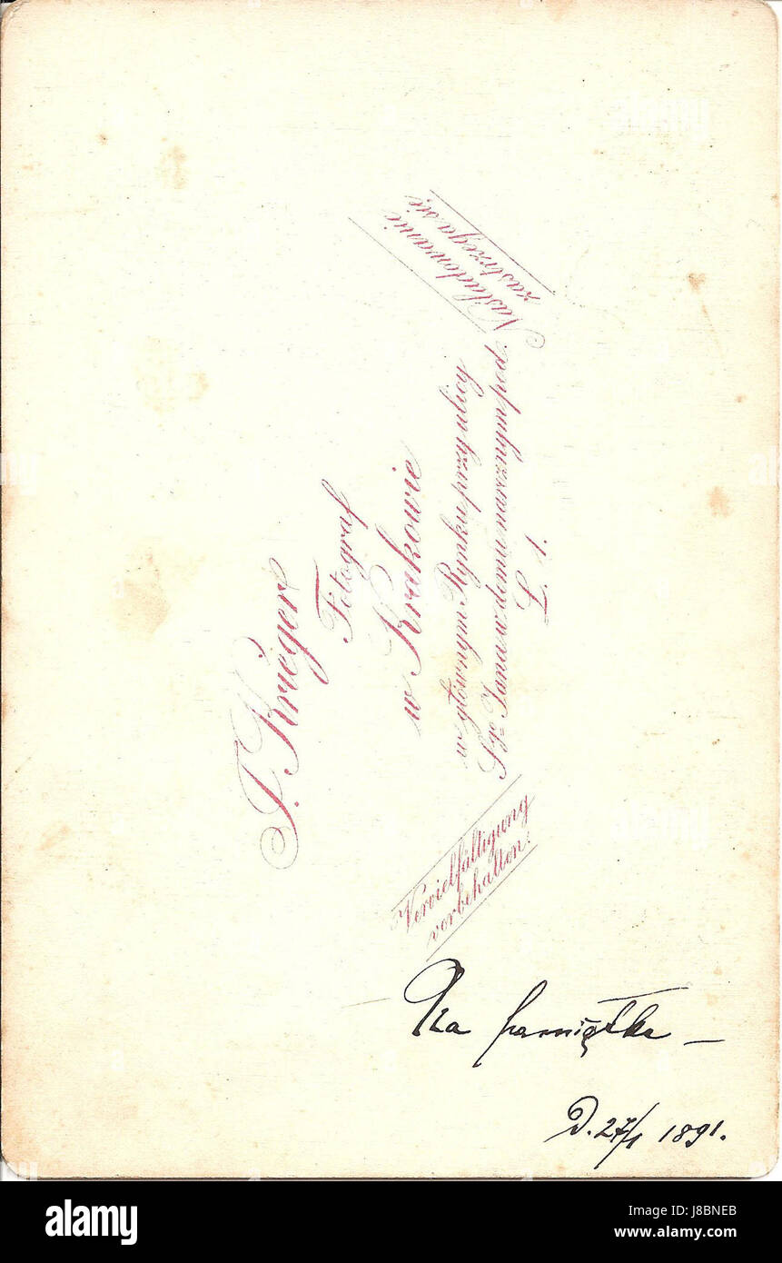 Krakow 1891 01 17 (2) Stock Photo