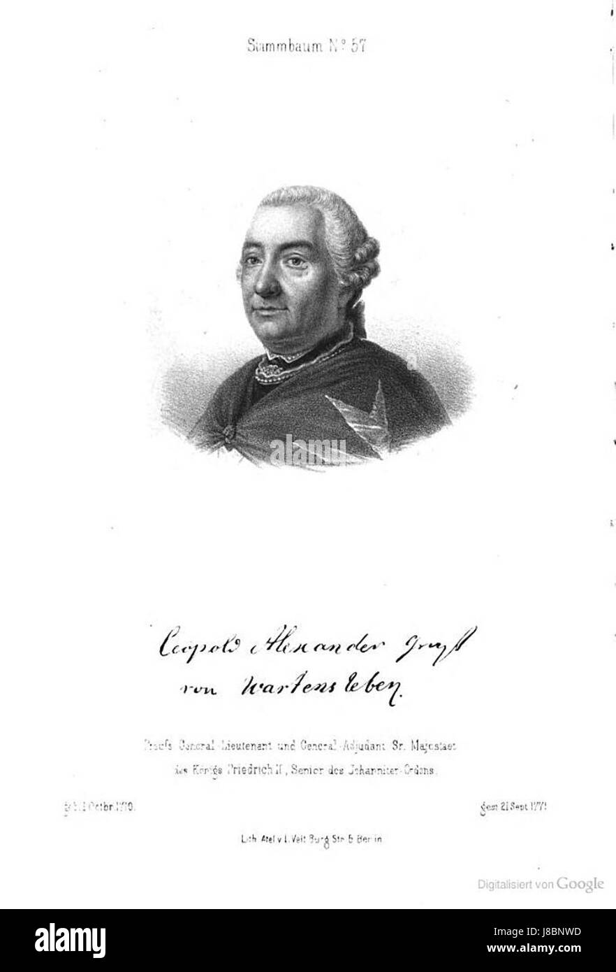 Leopold alexander von wartensleben Stock Photo Alamy