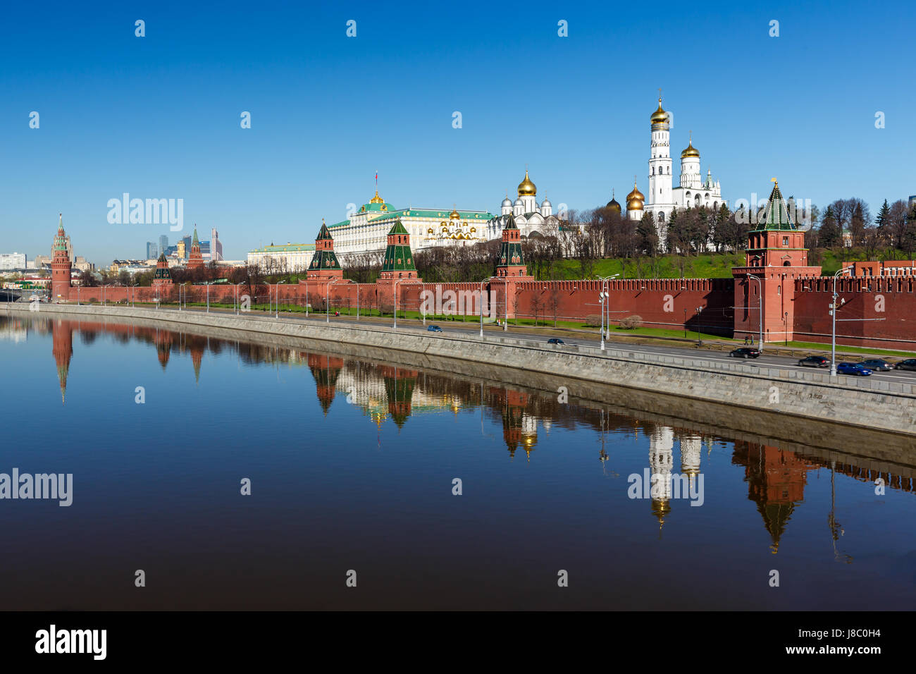 Moscow Kremlin and Ivan the Great Bell Tower, Russia Stock Photo