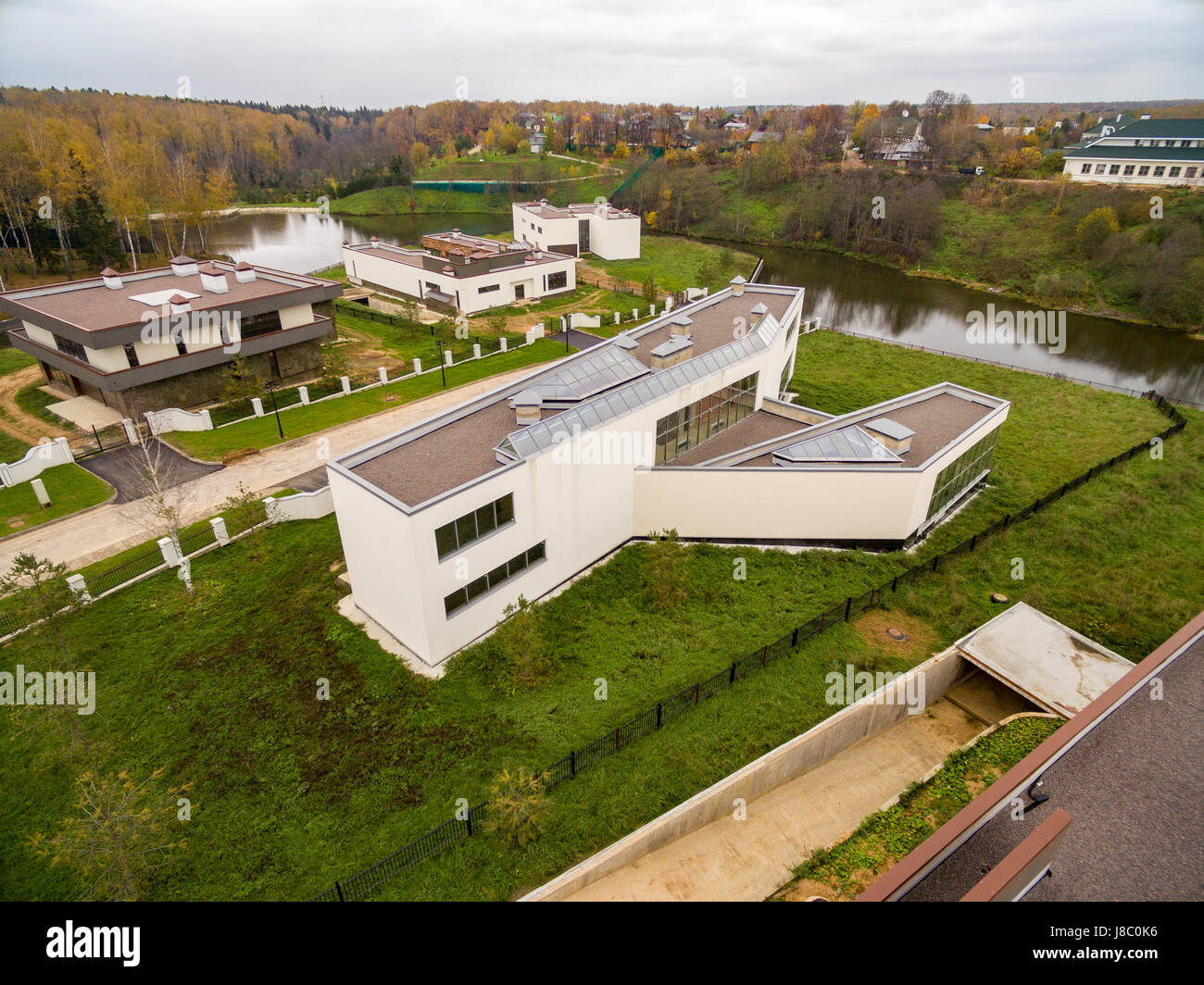 Modern Country Houses Under Construction Stock Photo Alamy