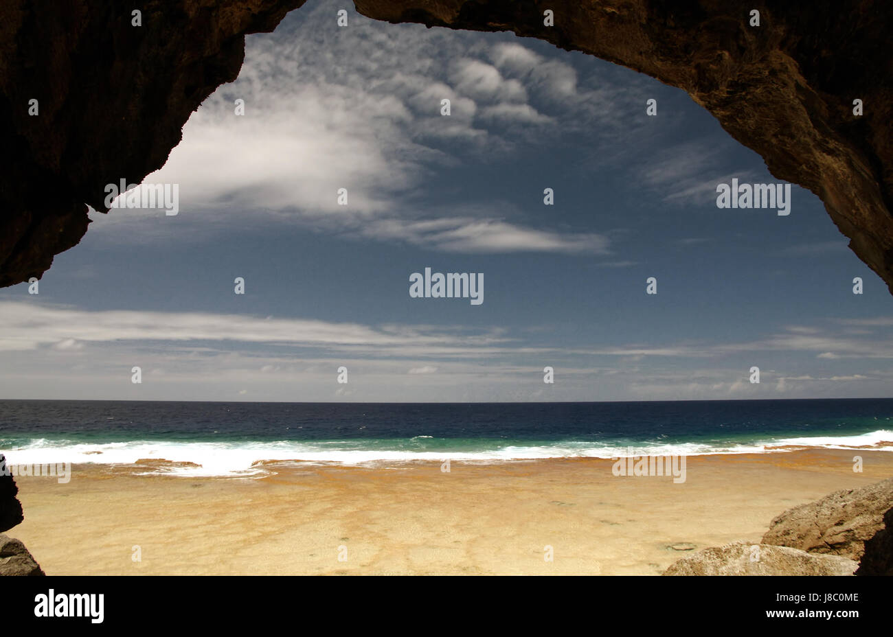 cave, beach, seaside, the beach, seashore, the South Seas, firmament, sky, salt Stock Photo