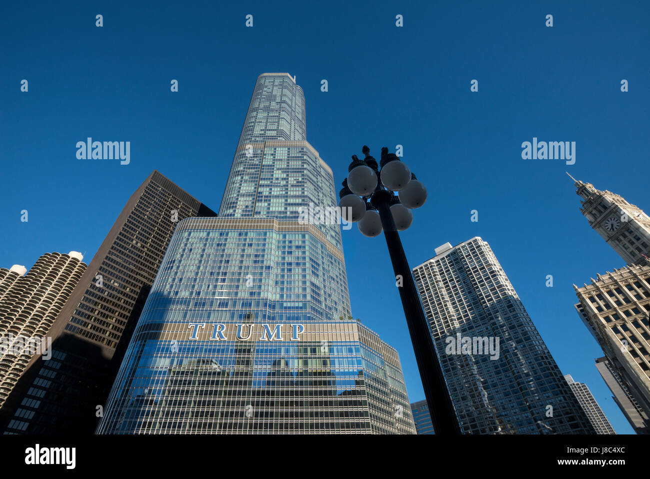 Scenic view of Trump Buidling Chicago USA Stock Photo