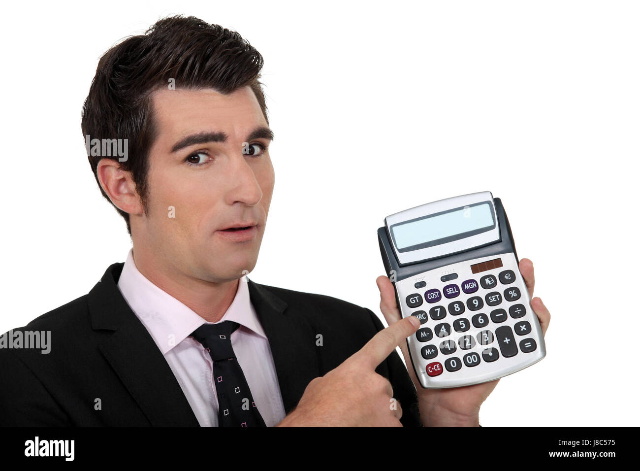 guy, career, isolated, modern, modernity, calculator, male, masculine Stock  Photo - Alamy