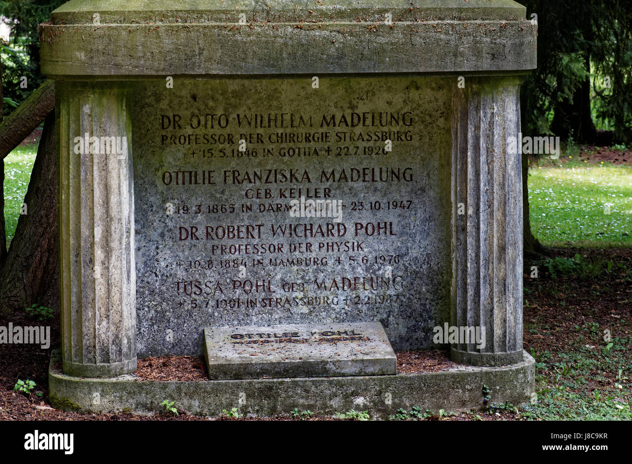 Otto Wilhelm Madelung monument, the municipal cemetery in the western part of Göttingen Stock Photo