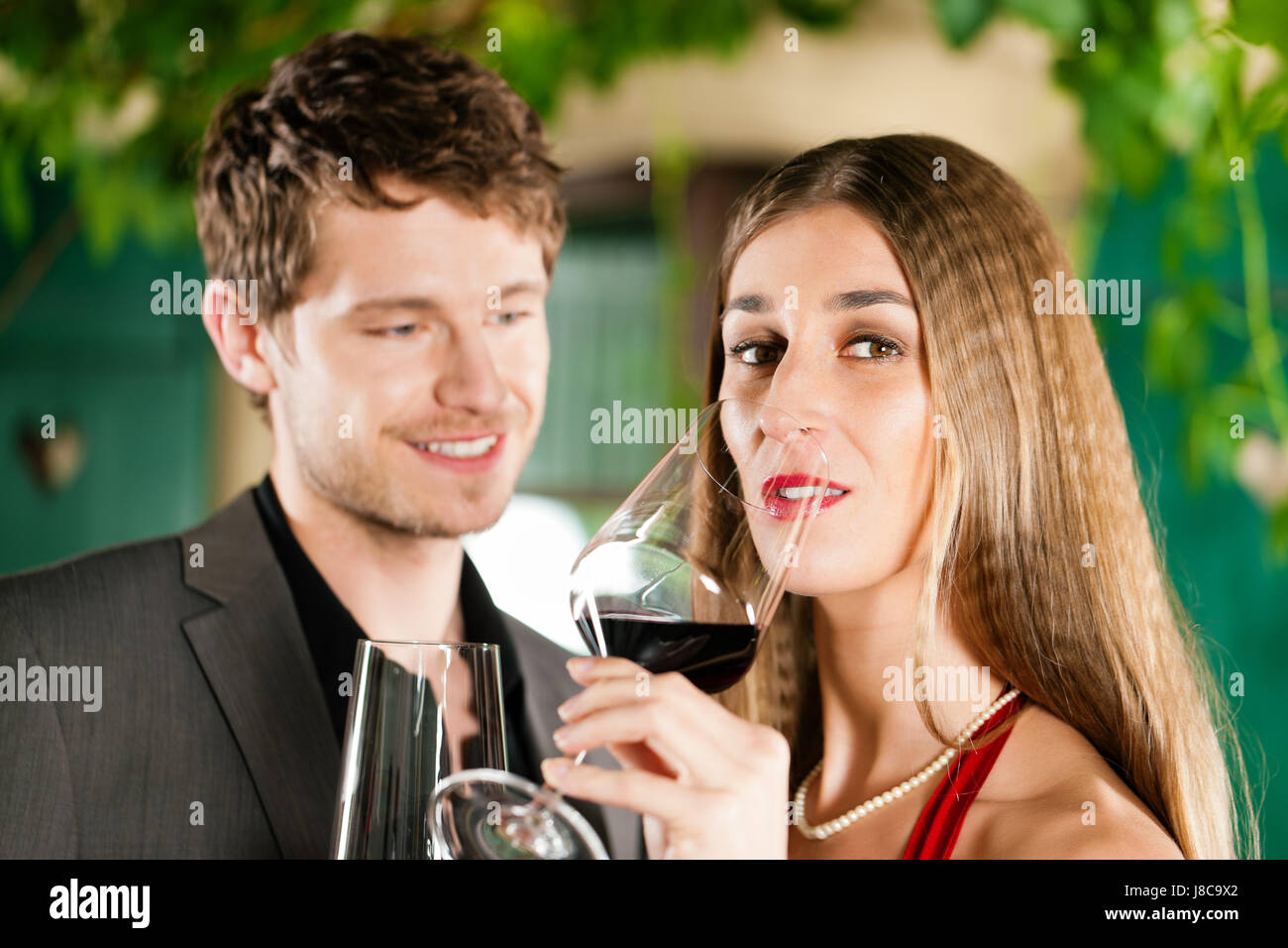 wine tasting in restaurant Stock Photo - Alamy