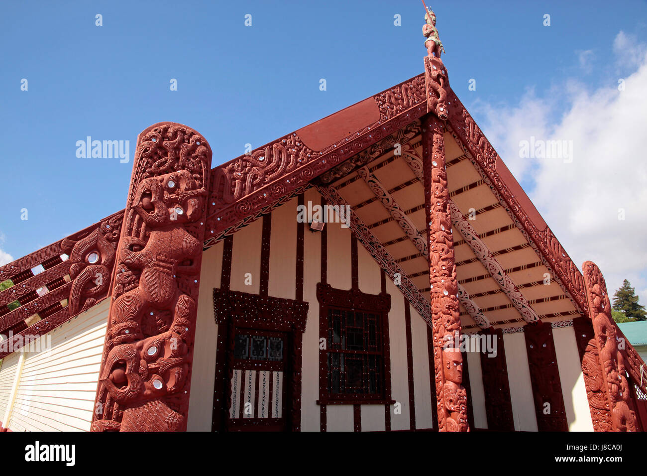 maori house in rotorua,north iceland,new zealand Stock Photo