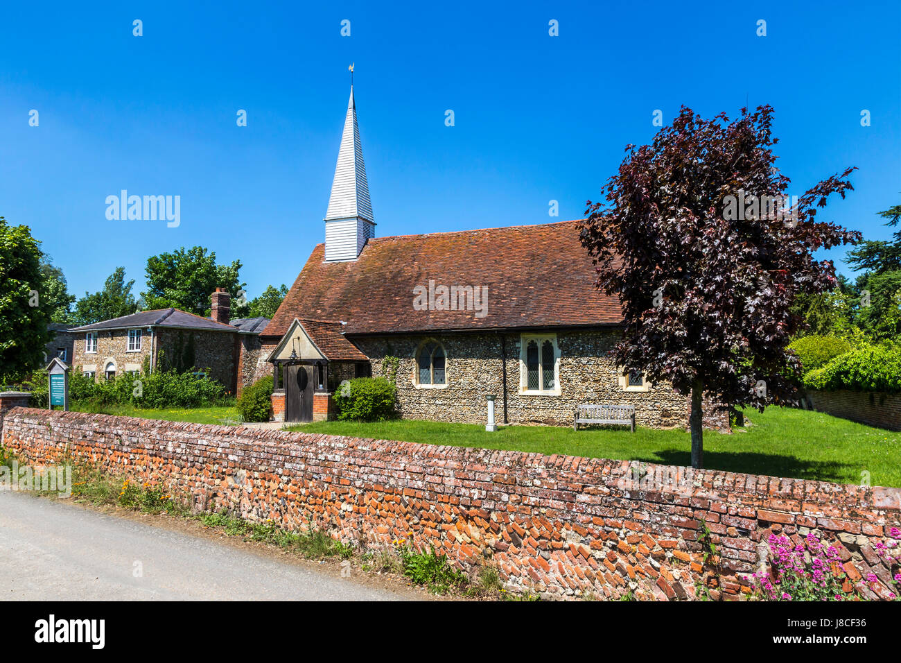 ST BARNABUS CHAPEL IN WAKES COLNE,CLOSE TO CHAPPEL VIADUCT Stock Photo