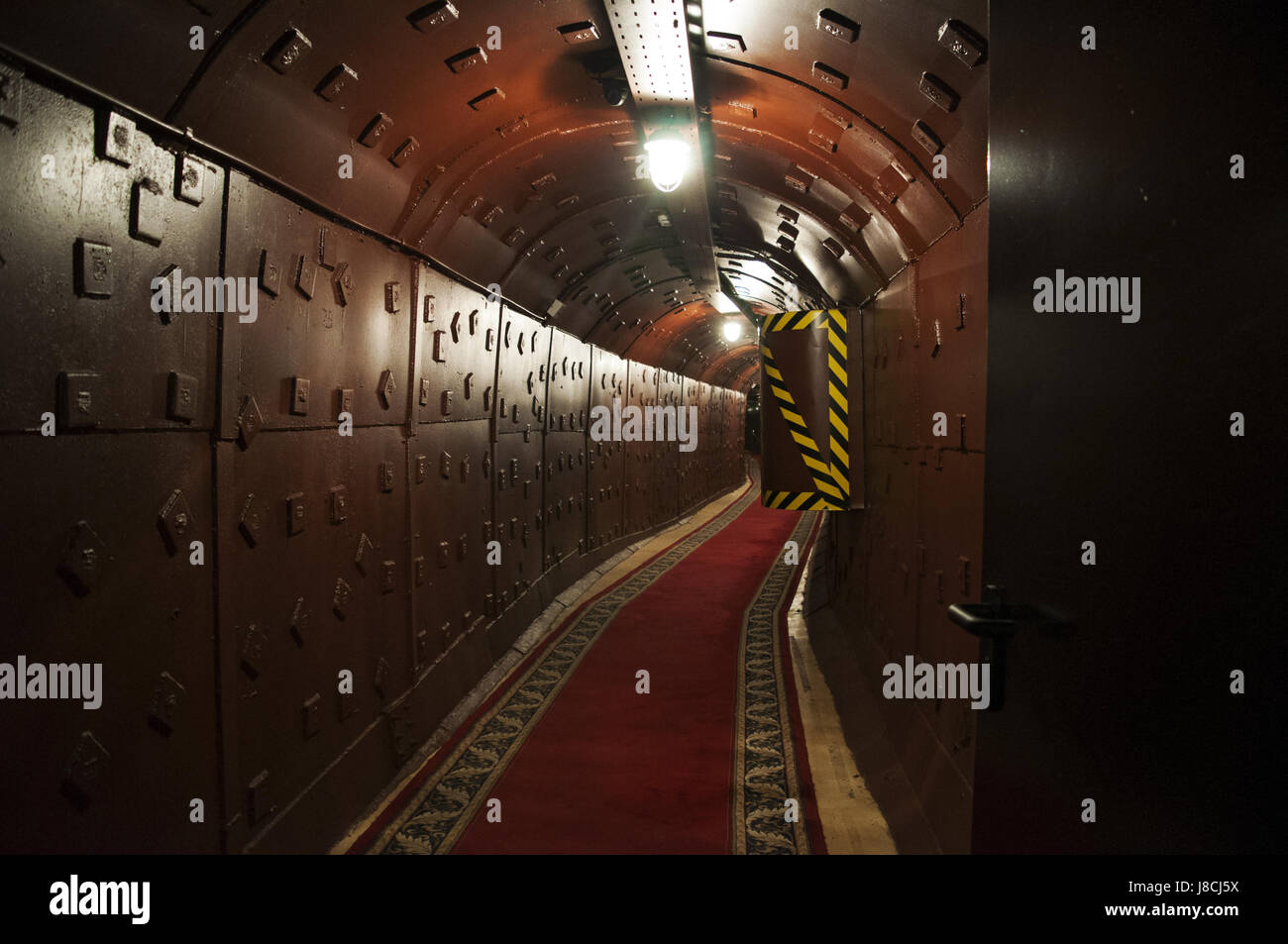 Moscow, Russia: a tunnel at Bunker-42, anti-nuclear underground facility built in 1956 as command post of strategic nuclear forces of Soviet Union Stock Photo