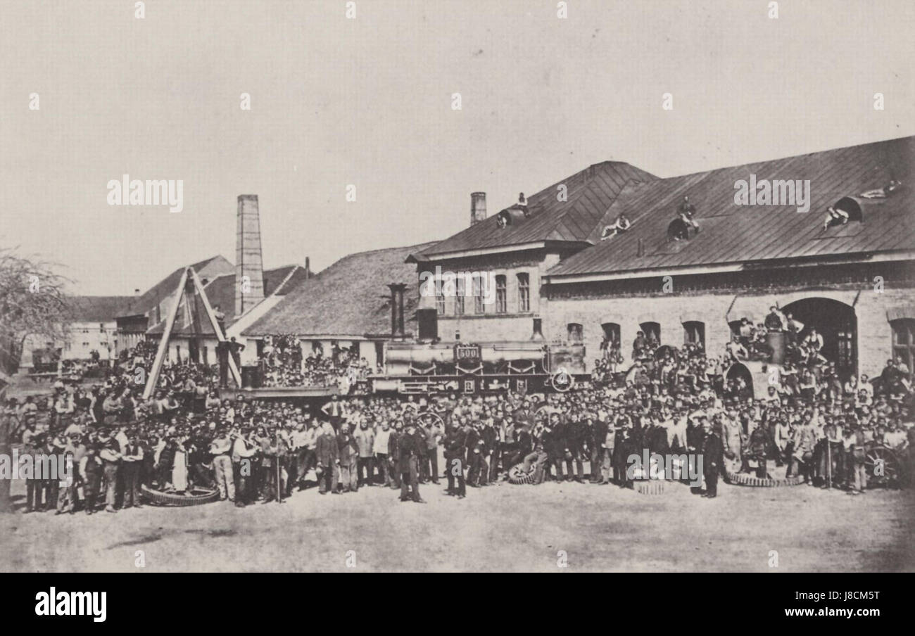 Lokomotivfabrik maffei 1864 Stock Photo