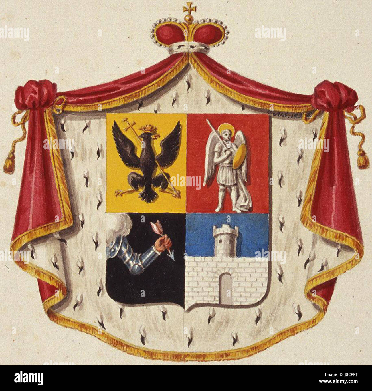 Coat of Arms of Dolgoruky family (1798) Stock Photo