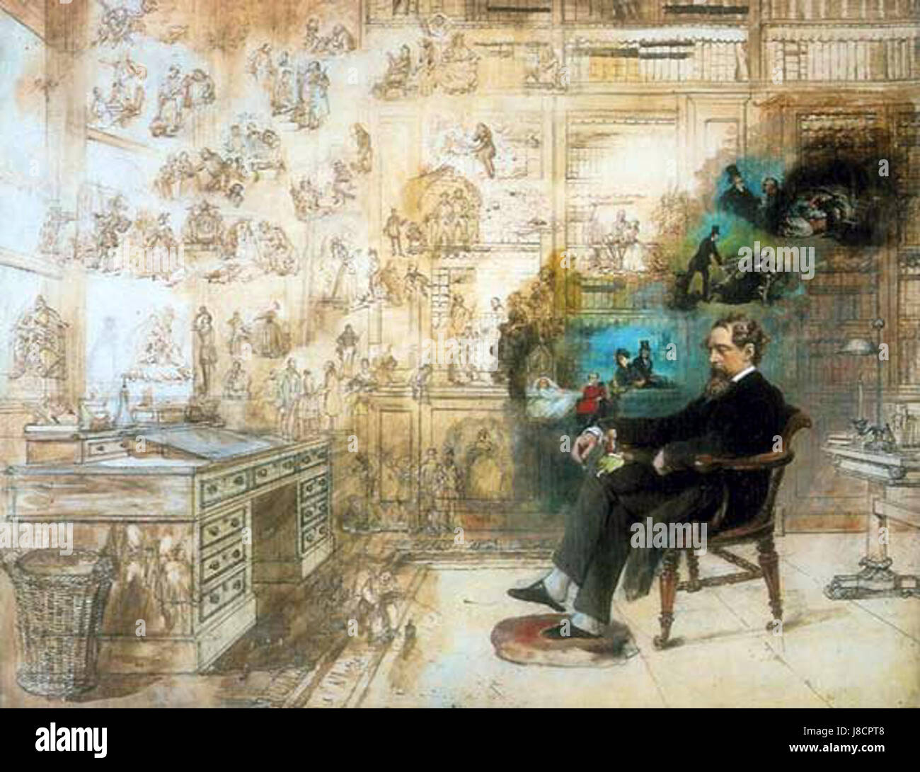 Charles dickens portrait painting hi-res stock photography and images ...
