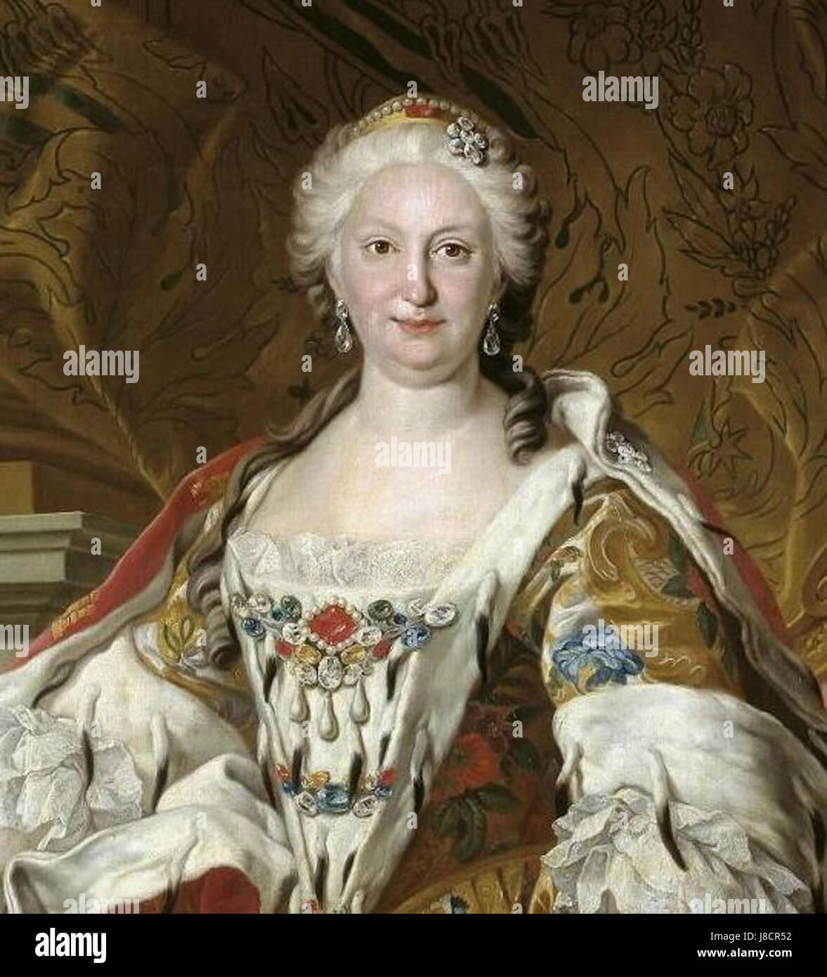 Detail of Queen Elisabeth Farnese by van Loo Stock Photo