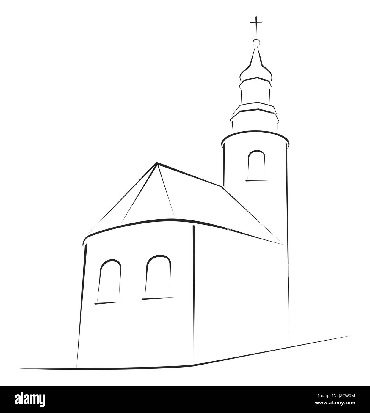 Silhouette Church Cut Out Stock Images & Pictures - Alamy