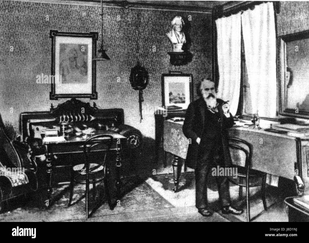 Johannes Brahms in seiner Wiener Wohnung Stock Photo