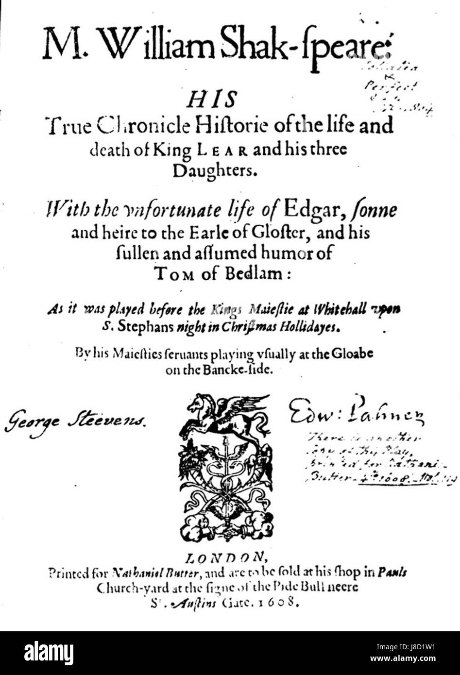 King lear title page Stock Photo Alamy