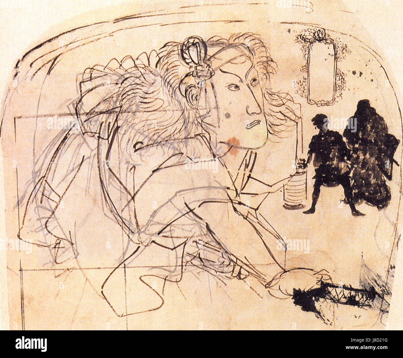 Kuniyoshi Utagawa, Sukeroku drawing his sword Stock Photo Alamy