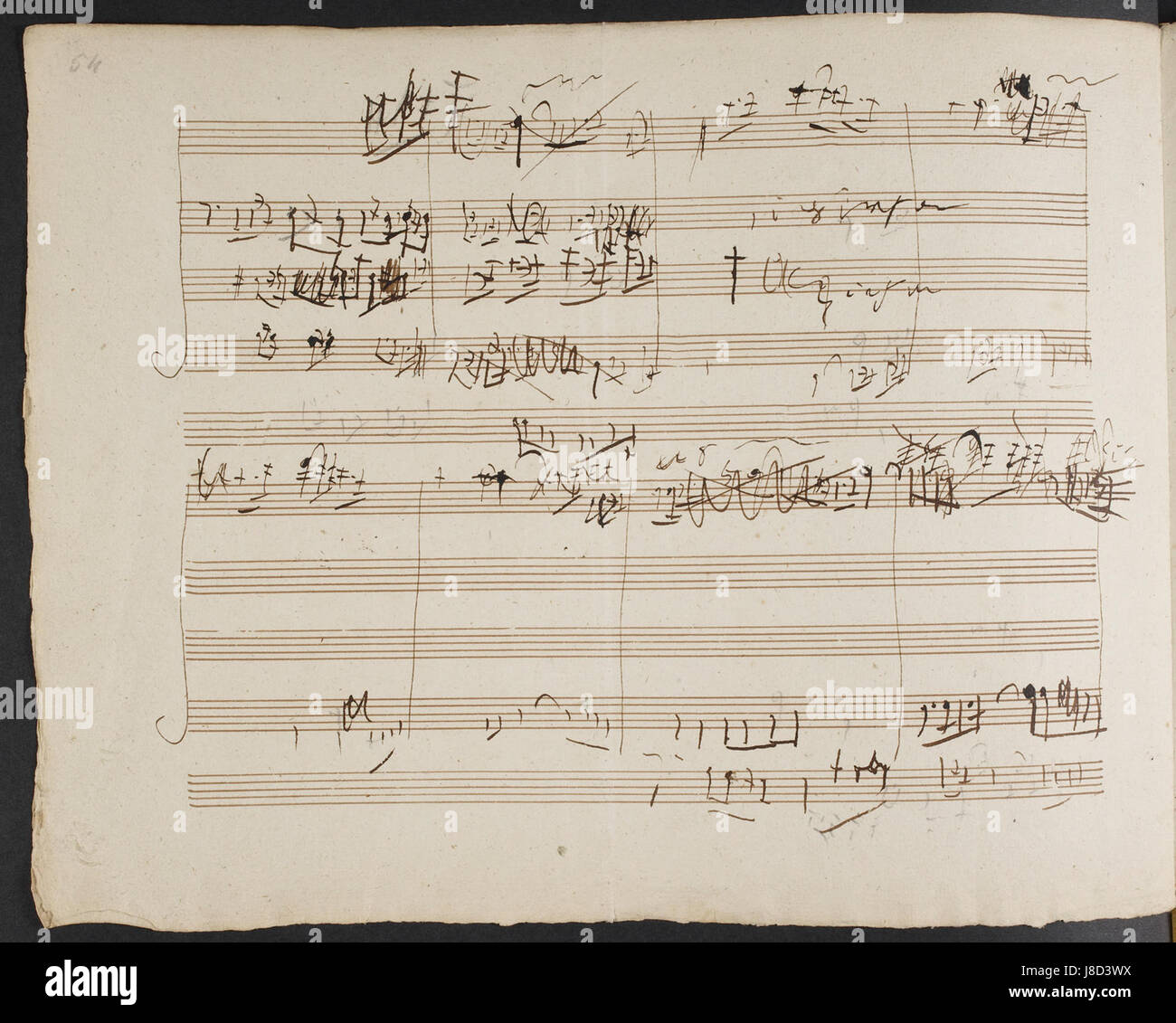 Ludwig van Beethoven   Sketches for the String Quartet Op. 131. (BL Add MS 38070 f. 51v) Stock Photo