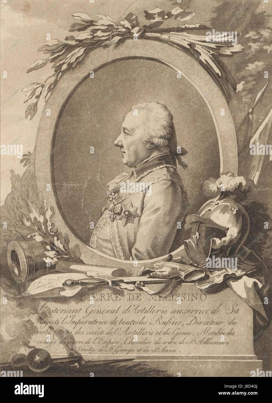 Melissino (1726  1797) Greek Russia Stock Photo