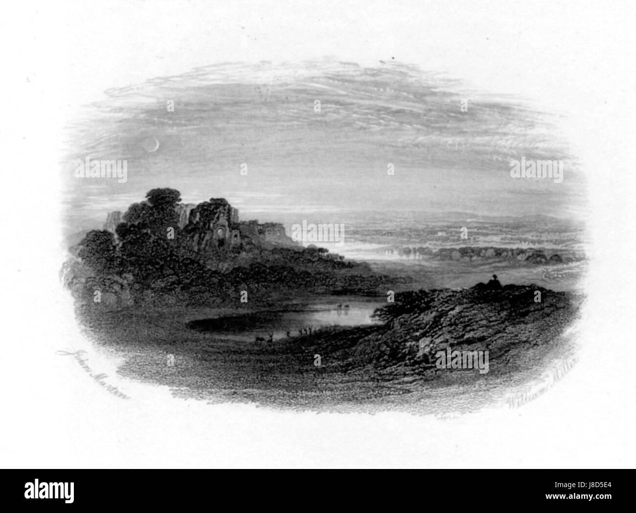 Evening engraving by William Miller after John Martin Stock Photo Alamy