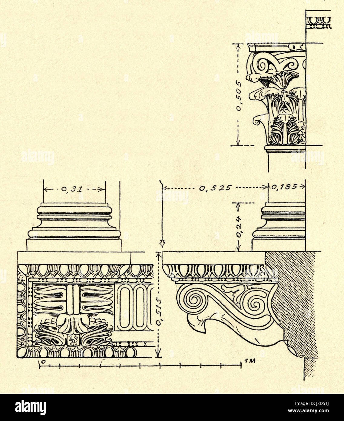 Fig 020 Pilaster und Konsolen der Nischen Stock Photo