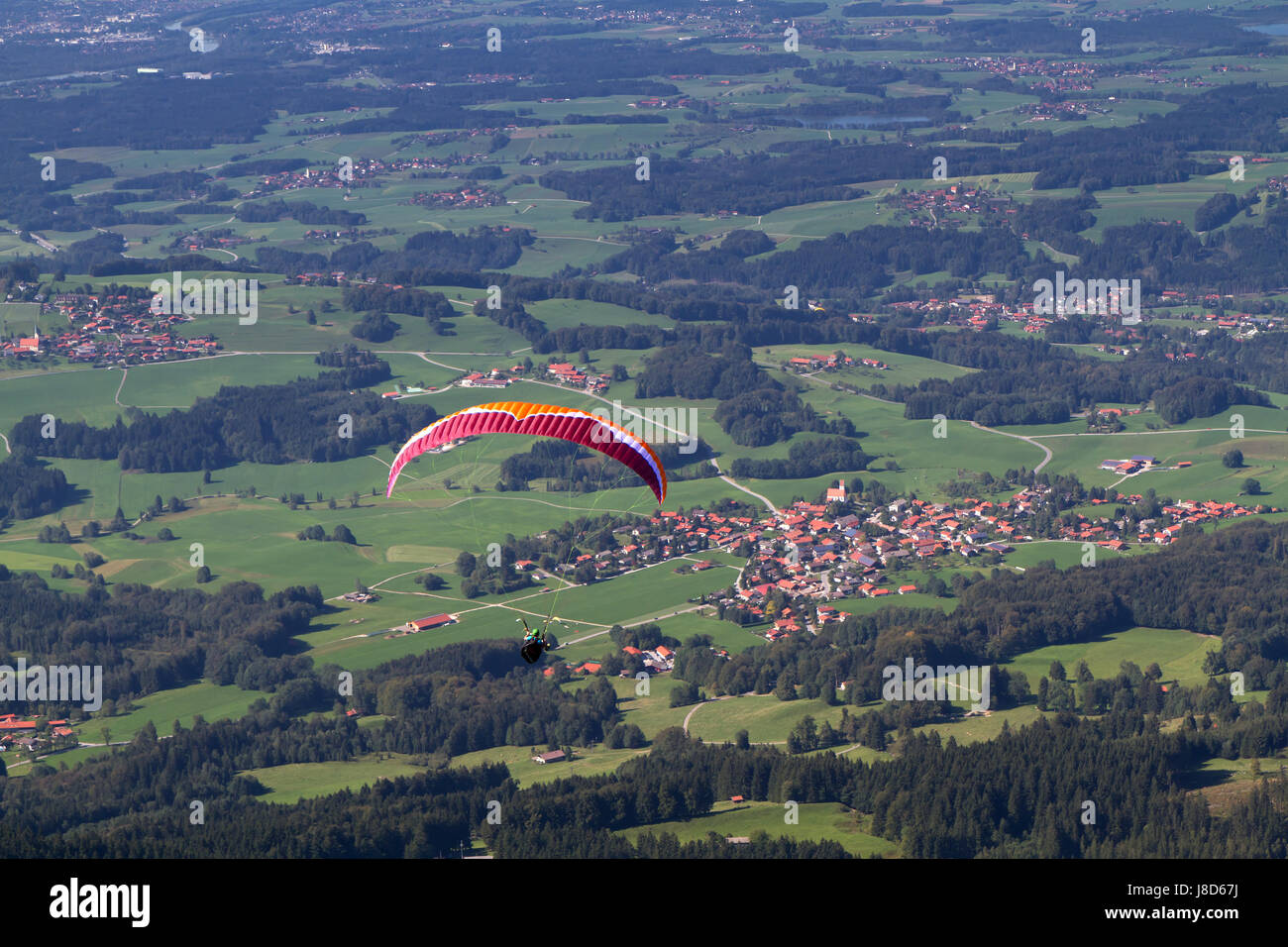 paraglider im chiemgau,bayern Stock Photo