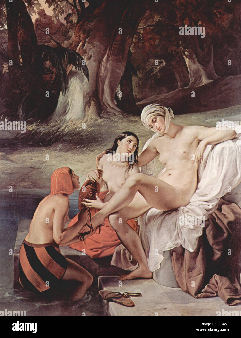 Francesco Hayez's artwork, showcasing a detailed representation of his style, an important figure in Italian Romanticism. Stock Photo