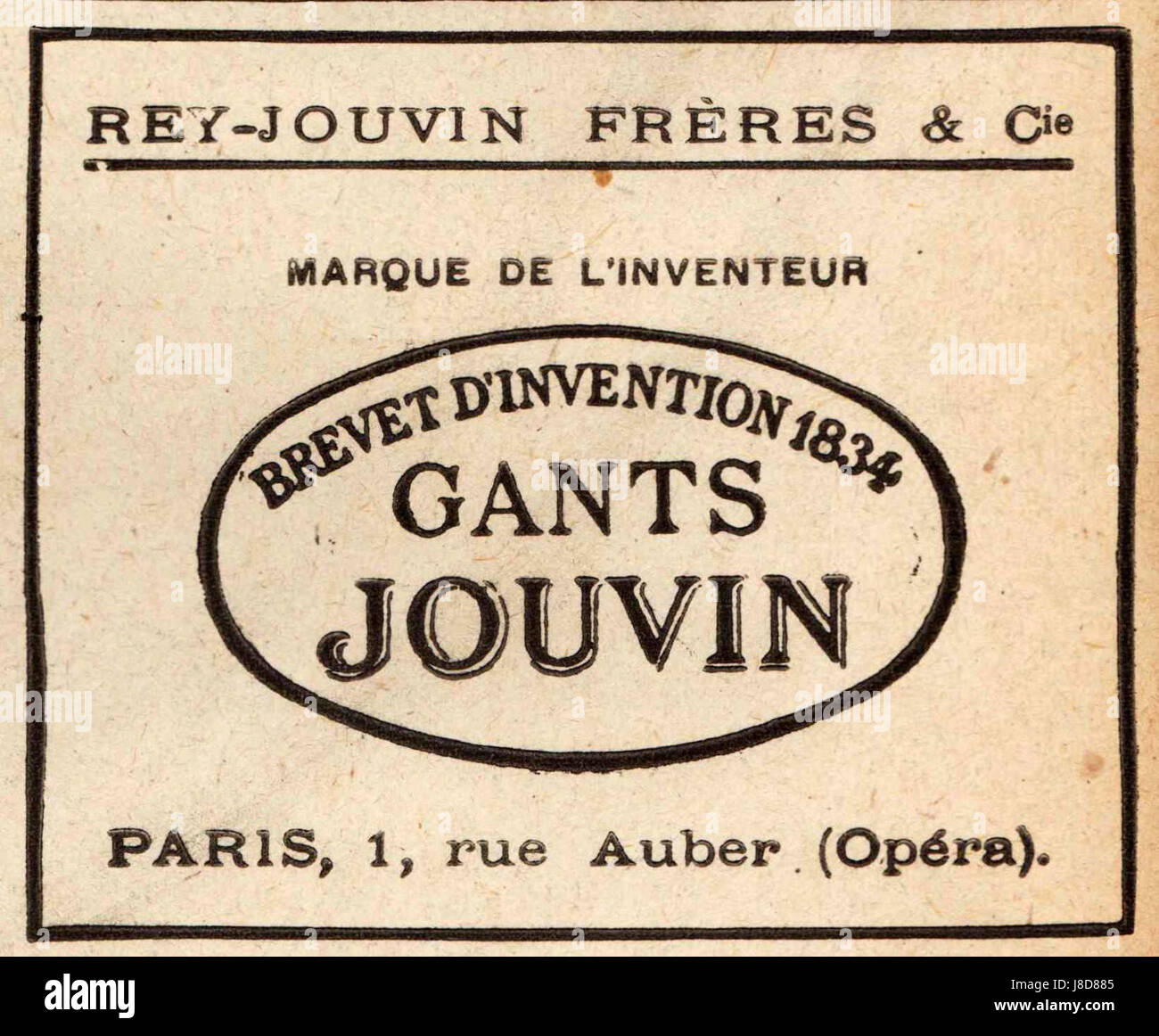A historical or artistic reference to Gants Jouvin, likely related to a specific artist, location, or cultural work, potentially reflecting French heritage or artistic traditions. Stock Photo