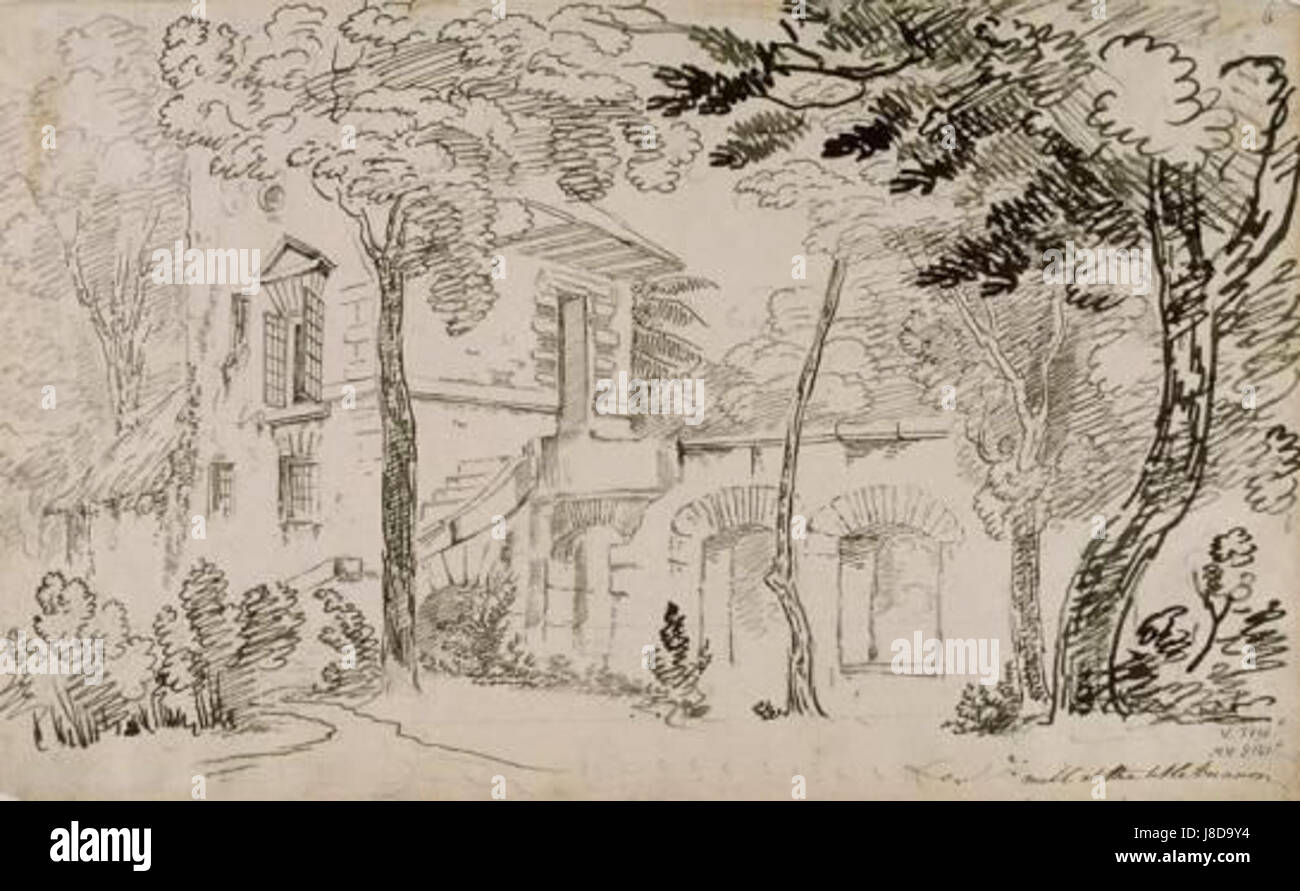 Hameau de la reine   Moulin   1802   John Claude Nattes Stock Photo