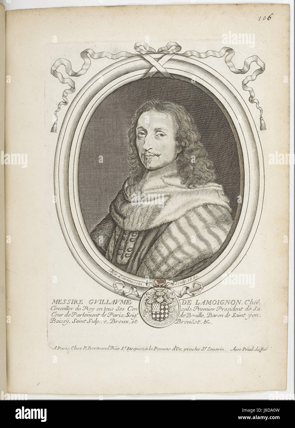 Estampes par Nicolas de Larmessin.f114.Guillaume I de Lamoignon, conseiller du roi Stock Photo