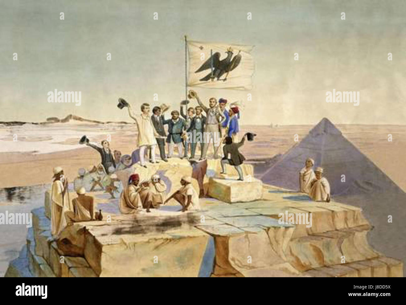 Lepsius Expedition Cheops Pyramide Stock Photo Alamy