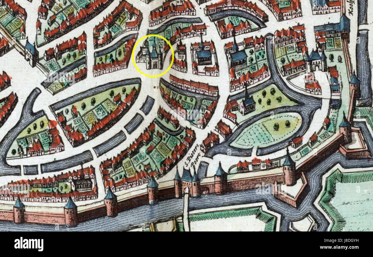 Maastricht Jekerkwartier, detail kaart Atlas Maior,1652 Stock Photo