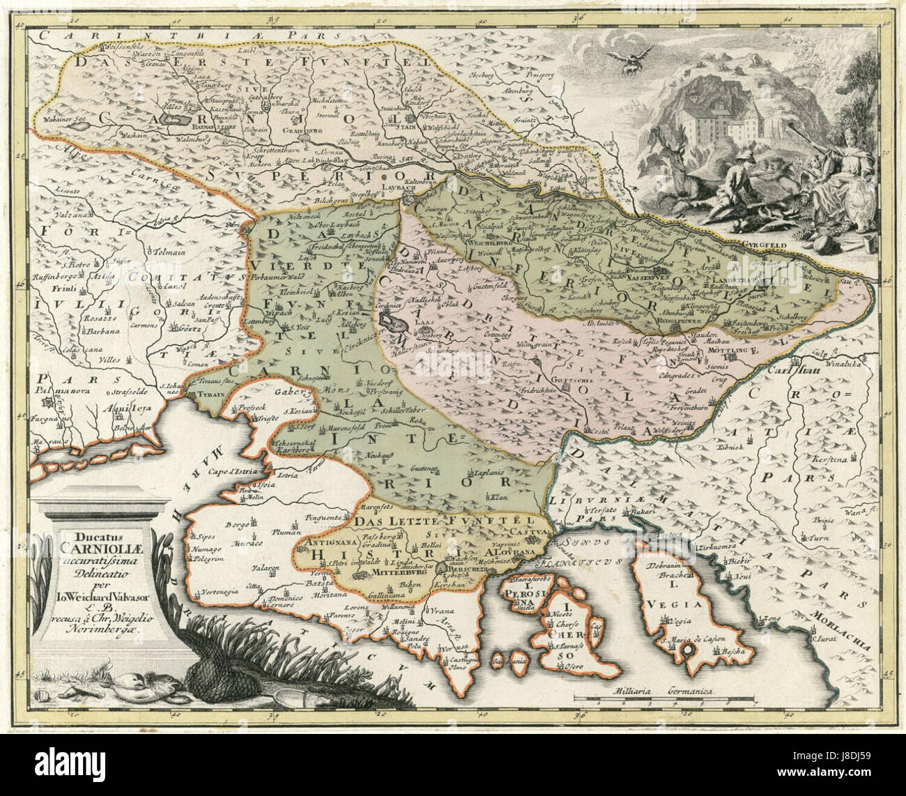 This map provides an accurate depiction of the Duchy of Carniola, a ...